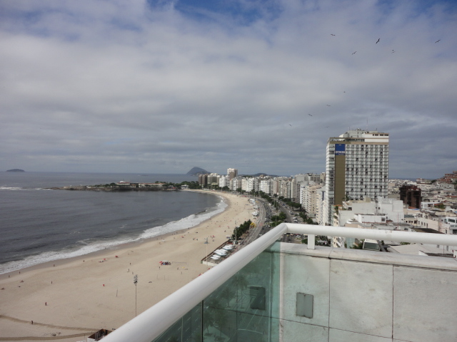 View down the beach at Hotel Atlantico Copacabana - being30.com