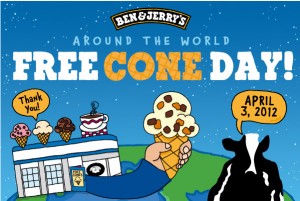 Ben and Jerry's Free Cone Day - being30.com