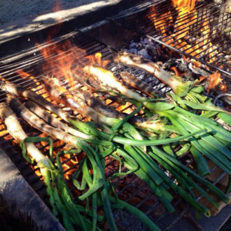 calcots on the bbq
